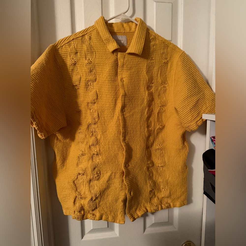 PacSun Mustard Textured Button-Up